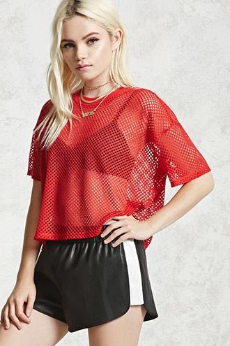 Forever21 Faux Leather Contrast Shorts