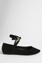 Forever21 Faux Suede Ankle-wrap Flats