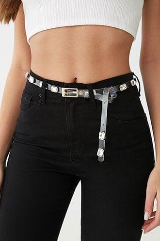 Forever21 Transparent Faux Gem Waist Belt