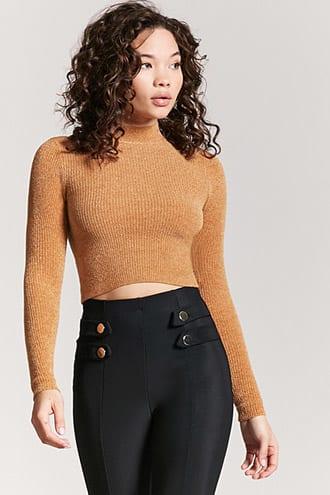 Forever21 Mock Neck Chenille Sweater