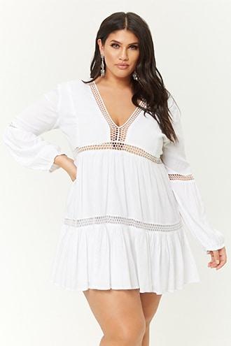 Forever21 Plus Size Boho Me Crochet Peasant Dress