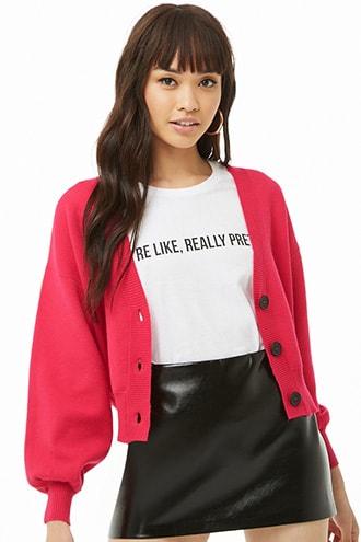 Forever21 Cropped V-neck Cardigan