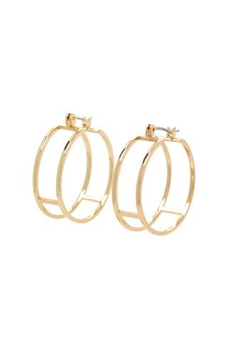 Forever21 Cutout Hoop Earrings (gold)