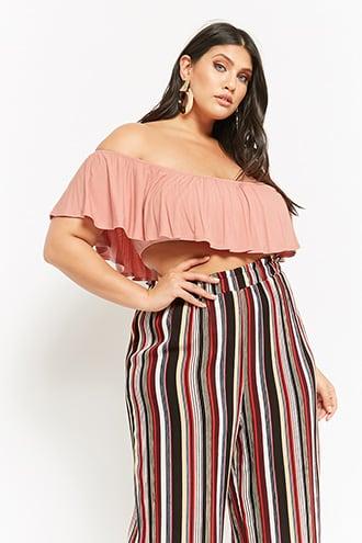 Forever21 Plus Size Flounce Crop Top