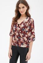 Forever21 Contemporary Floral Print Surplice Top