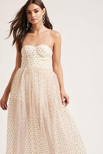 Forever21 Polka Dot Maxi Skort Romper