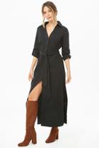 Forever21 Patch-pocket Maxi Shirt Dress