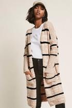 Forever21 Stripe Marled Open-front Cardigan