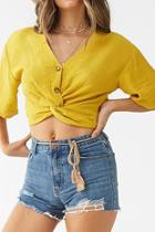 Forever21 Twisted Button-front Top