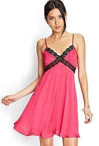 Forever21 Sleek Lace-trimmed Slip Dress