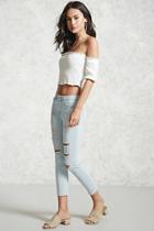 Forever21 Distressed Cropped Skinny Jeans