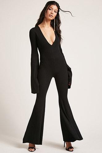 Forever21 Ribbed V-neck Jumpsuit