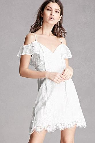 Forever21 Lush Lace Open-shoulder Dress