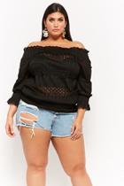 Forever21 Plus Size Textured Off-the-shoulder Smocked Top