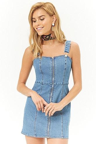 Forever21 Zip-front Overall Dress