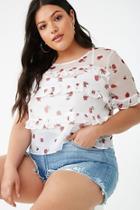 Forever21 Plus Size Sheer Floral Print Top