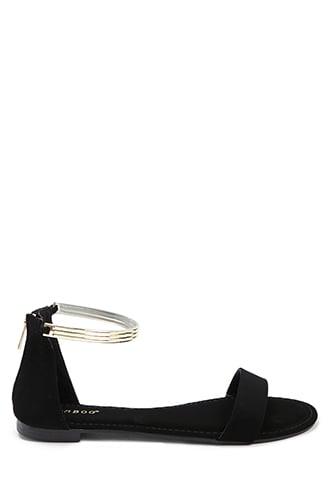 Forever21 Metallic Ankle Strap Sandals