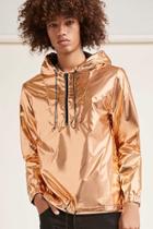 Forever21 Metallic Drawstring Anorak