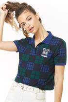 Forever21 Plaid Yale Logo Top