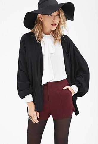 Forever21 Contemporary Ruched Open-front Cardigan