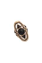 Forever21 Antique Gold & Black Faux Stone Ring
