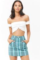 Forever21 Zip-pocket Plaid Mini Skirt