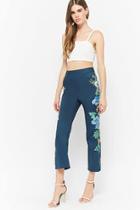 Forever21 Floral High-waisted Capri Pants