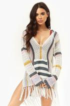 Forever21 Open-knit Swim Cover-up Hoodie