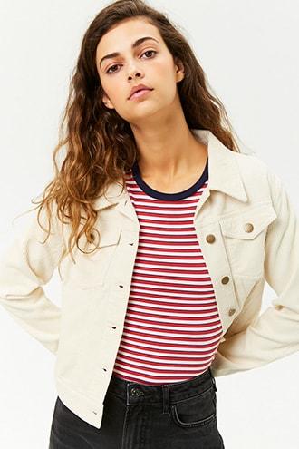 Forever21 Corduroy Button Front Jacket