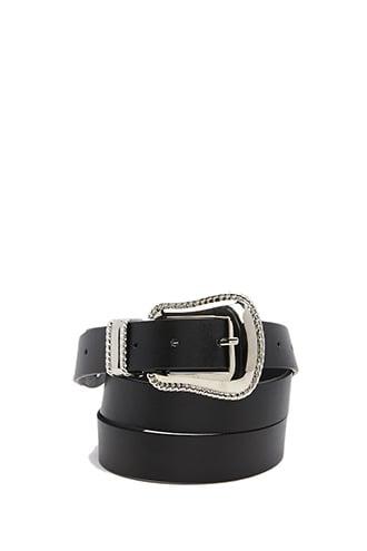 Forever21 High-polish Buckle Faux Leather Belt