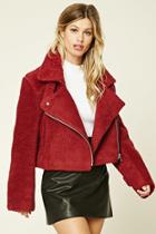 Forever21 Faux Fur Cropped Moto Jacket