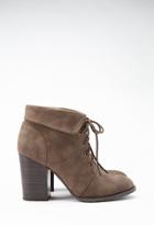 Forever21 Women's  Lace-up Booties (chocolate)