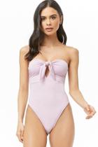 Forever21 Strapless Cutout Bow One-piece Swimsuit
