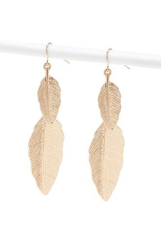 Forever21 Etched Feather Drop Earrings