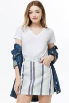 Forever21 Multicolor Striped Denim Mini Skirt