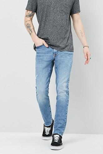 Forever21 Lightly Distressed Slim-fit Jeans