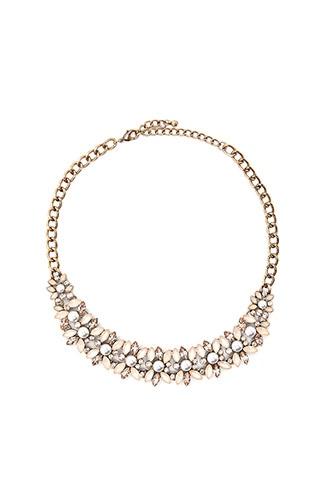 Forever21 Light Pink & Cream Faux Gem Statement Necklace