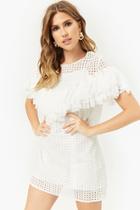 Forever21 Fringe-trim Eyelet Mini Dress