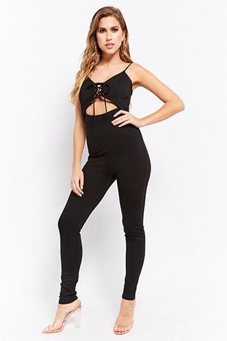 Forever21 Cutout Lace-up Jumpsuit