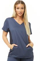 Forever21 Jersey Mesh-trim Scrub Top