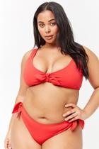 Forever21 Plus Size Ribbed Tie-front Bikini Top