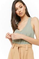 Forever21 Chiffon Gathered Racerback Top