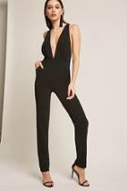 Forever21 Plunging Self-tie Jumpsuit