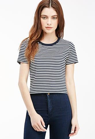 Forever21 Boxy Nautical Stripe Top