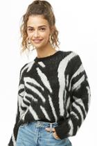 Forever21 Zebra Stripe Brushed Knit Sweater