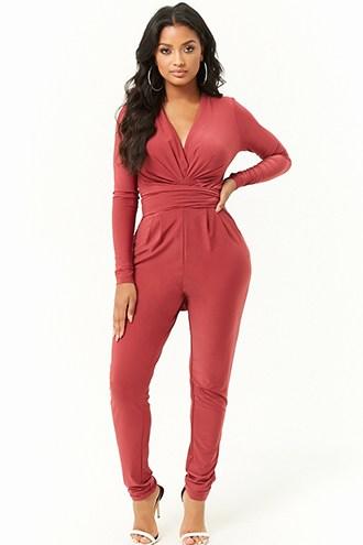 Forever21 Pleated Wrap Jumpsuit