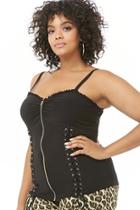 Forever21 Plus Size Zippered Lace-up Cami