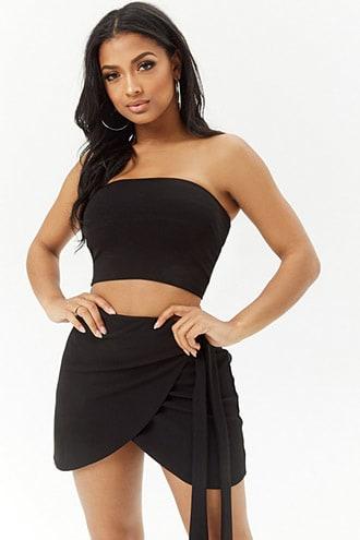 Forever21 Oh My Love Mock Wrap Mini Skirt