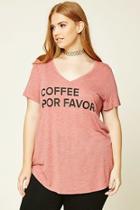 Forever21 Plus Women's  Plus Size Coffee Por Favor Tee