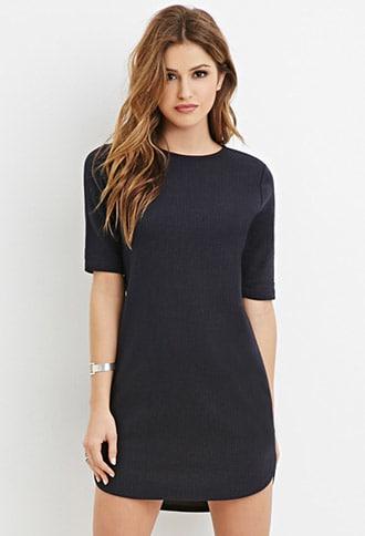 Forever21 Topstitch-striped Shift Dress